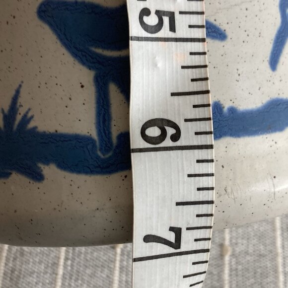 Vintage Sanibel Pottery Stoneware Vase Blue Seagulls and Sandpipers Made In USA - Picture 7 of 9